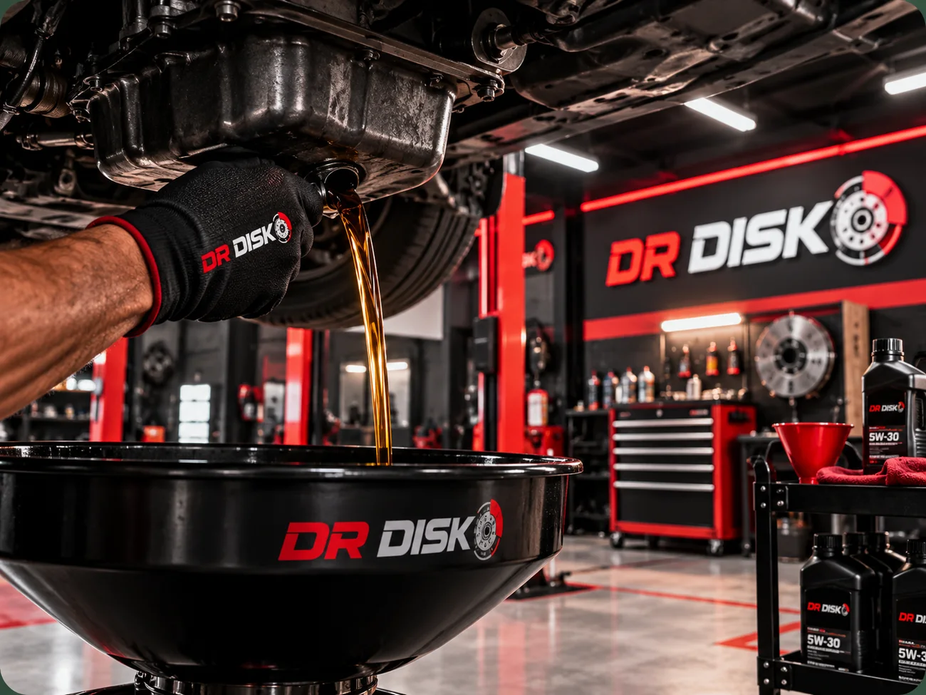 Vidange moteur et remplacement du filtre à huile chez Dr Disk